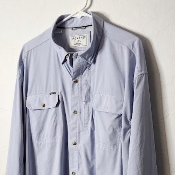 Poncho Men's Long Sleeve Outdoor Button-Down Shirt Size XXL - Picture 2 of 6